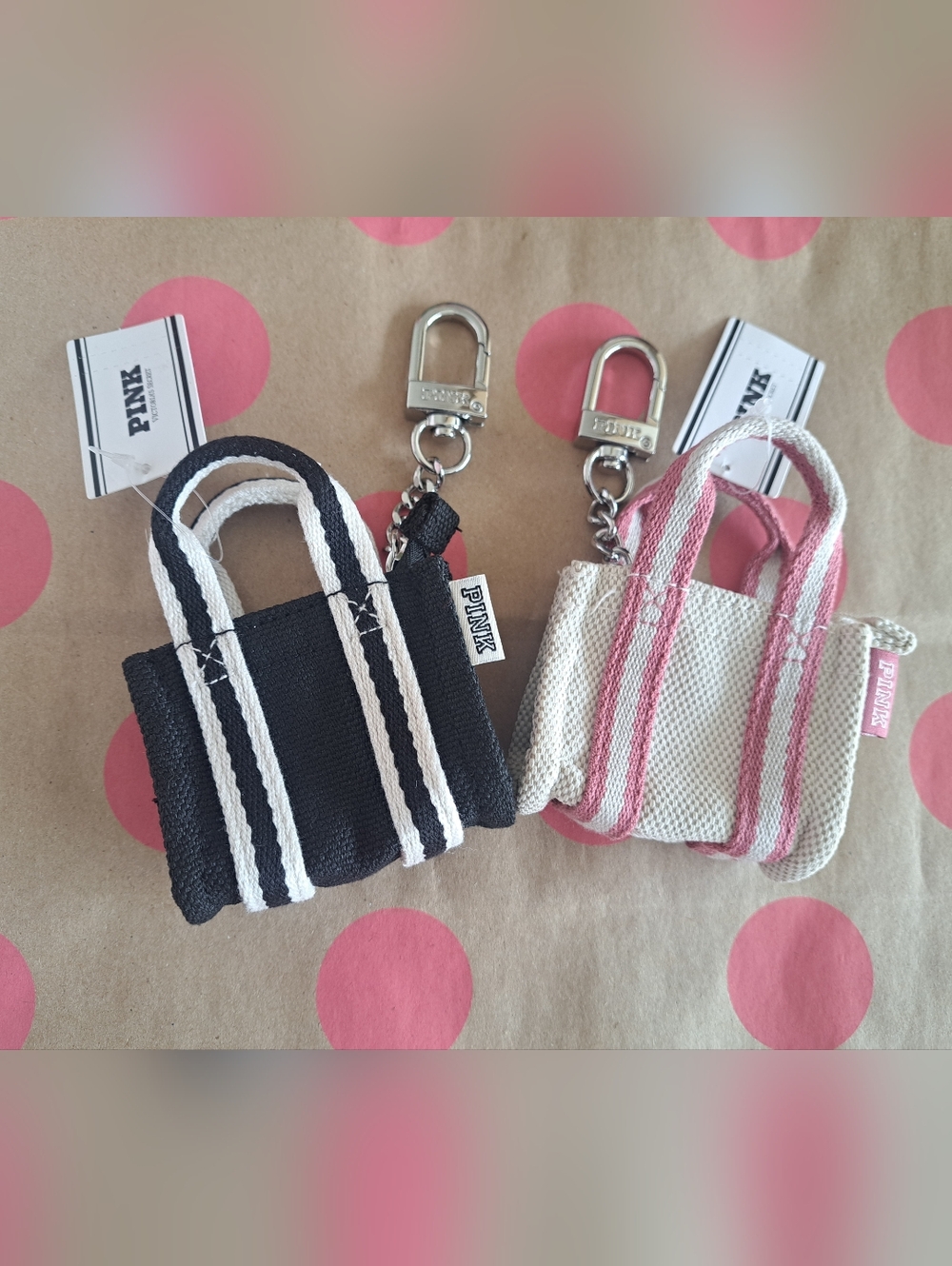 Pink keychain/coin purse bundle - New